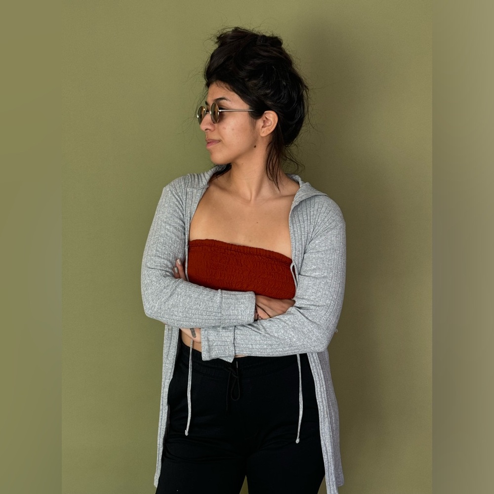 Light grey hoodie cardigan